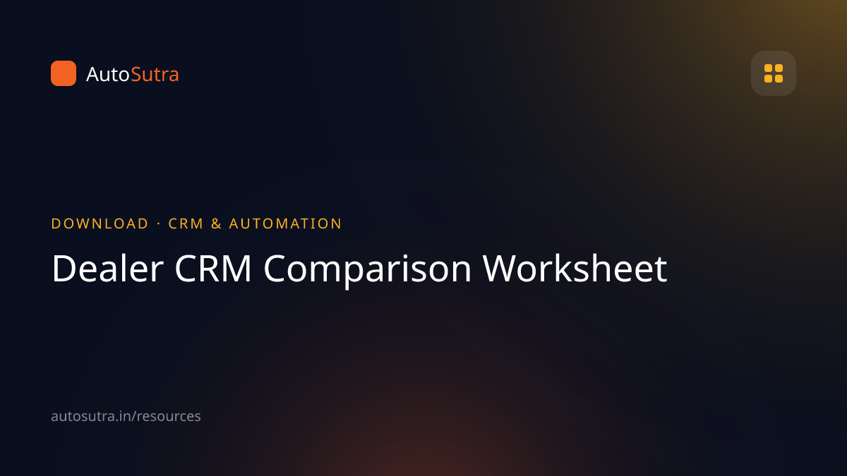 AutoSutra download cover image for crm: Dealer CRM Comparison Worksheet