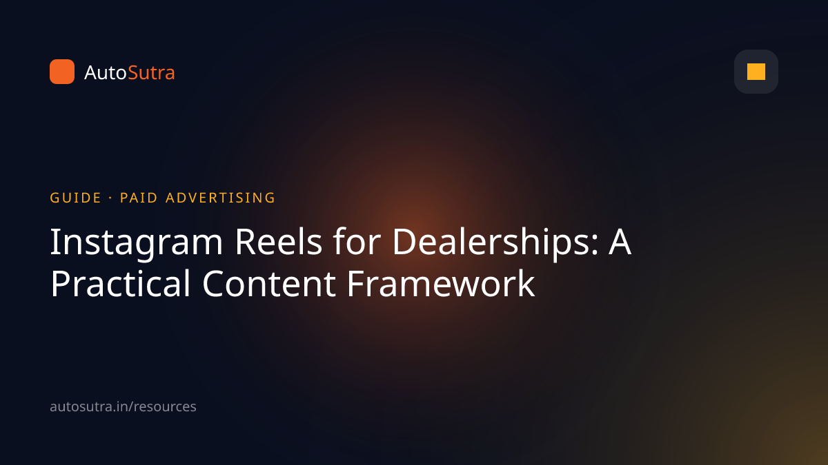 AutoSutra guide cover image for meta ads: Instagram Reels for Dealerships: A Practical Content Framework
