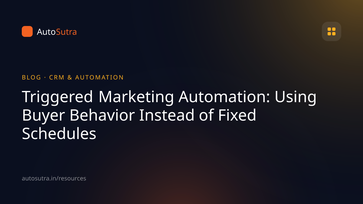 AutoSutra blog cover image for marketing automation: Triggered Marketing Automation: Using Buyer Behavior Instead of Fixed Schedules