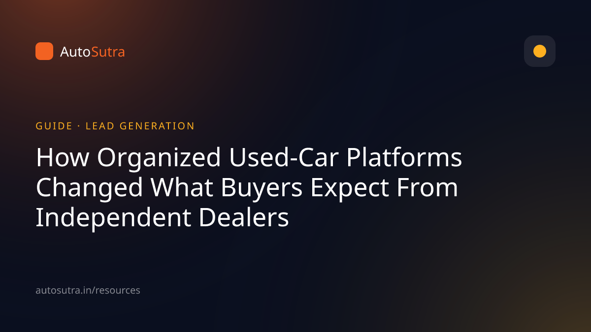 AutoSutra guide cover image for used cars: How Organized Used-Car Platforms Changed What Buyers Expect From Independent Dealers