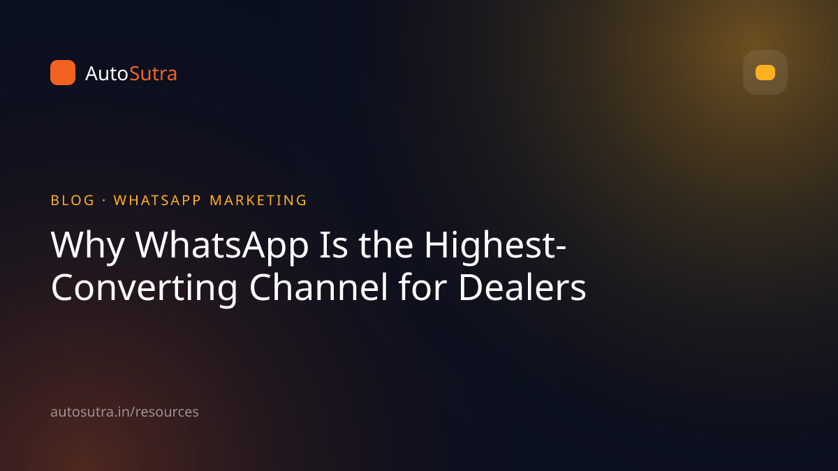 AutoSutra blog cover image for whatsapp marketing: Why WhatsApp Is the Highest-Converting Channel for Dealers